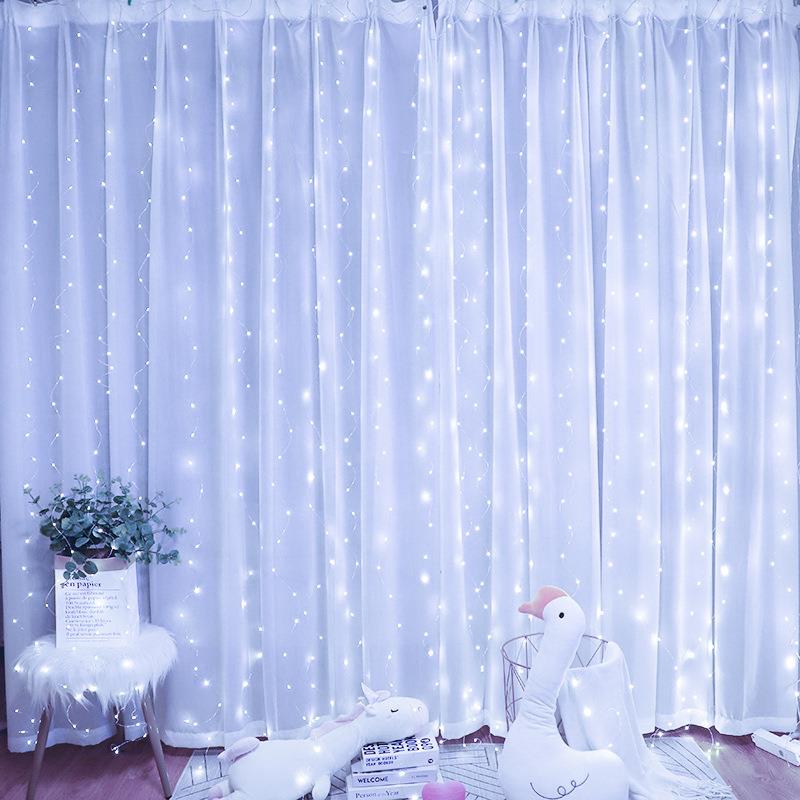Rideau LED 100 Ampoules 3Mx1M Blanc Froid