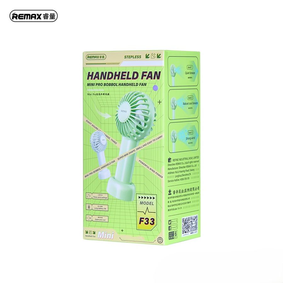 MINI FAN REMAX PRO BOBBOL F33 – WHITE