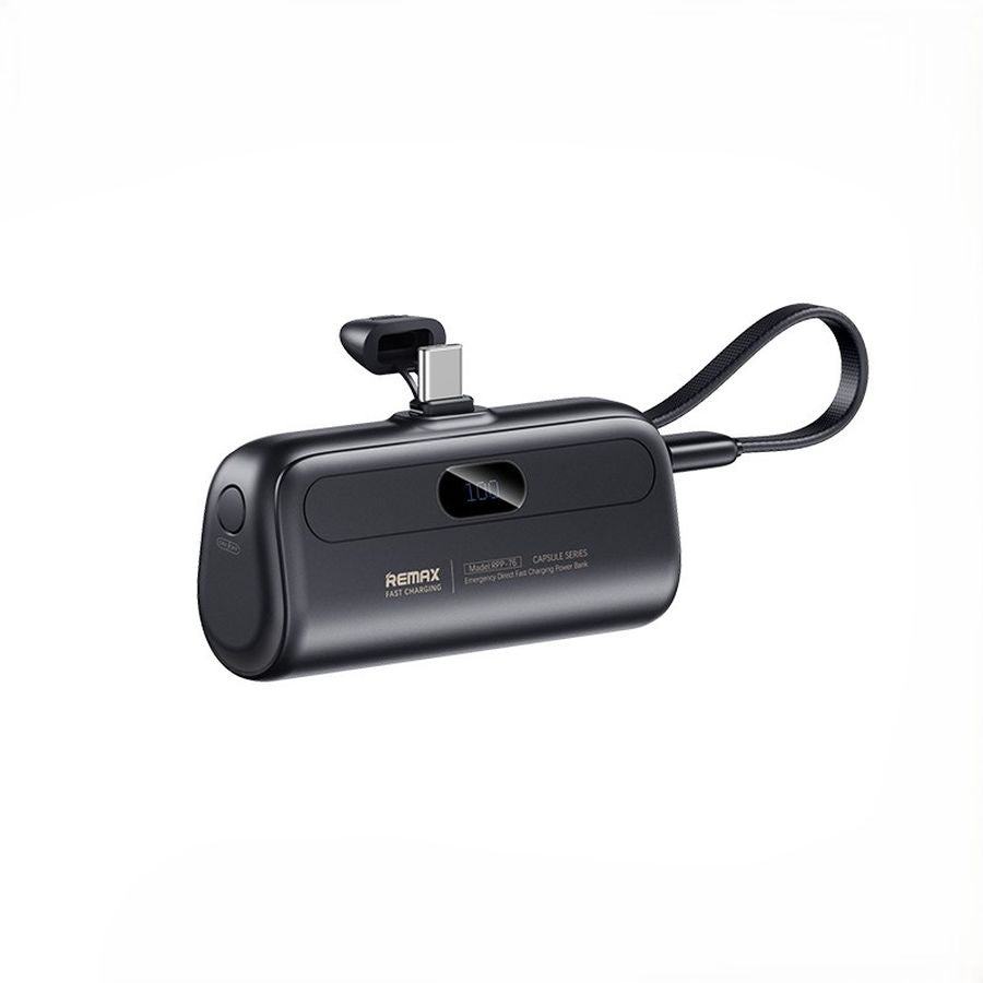 POWERBANK REMAX CAPSULE SERIES 20W USB-C 5000mAh RPP-76 BLACK