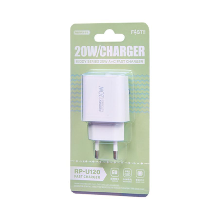 REMAX KIDDY SIERIES 20W WALL CHARGER RP-U120 USB/USB-C WHITE