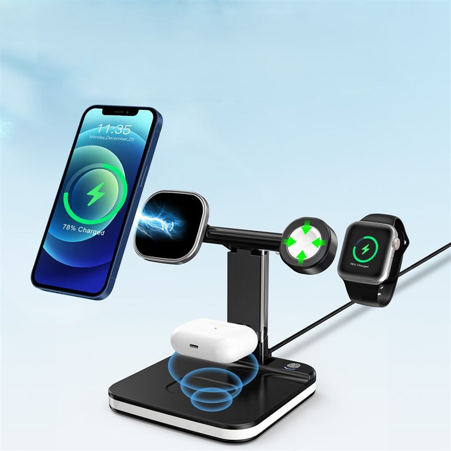 INDUCTIVE CHARGER 5IN1 MAGNETIC WIRELESS 15W BLACK