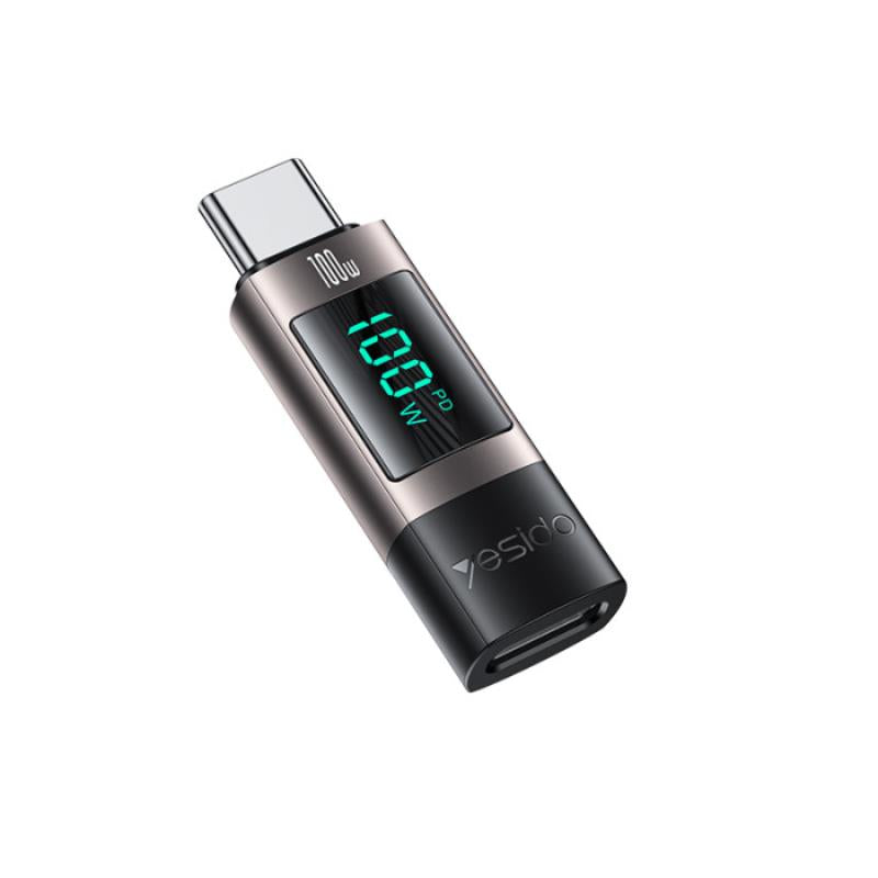 YESIDO OTG ADAPTER GS24 TYP-C/TYPE-C LED 100W BLACK