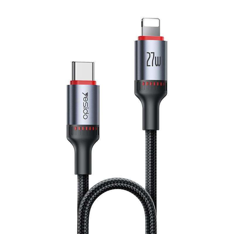 YESIDO CABLE CA182 27W TYPE-C/LIGHTNING 1.2M 3A BLACK