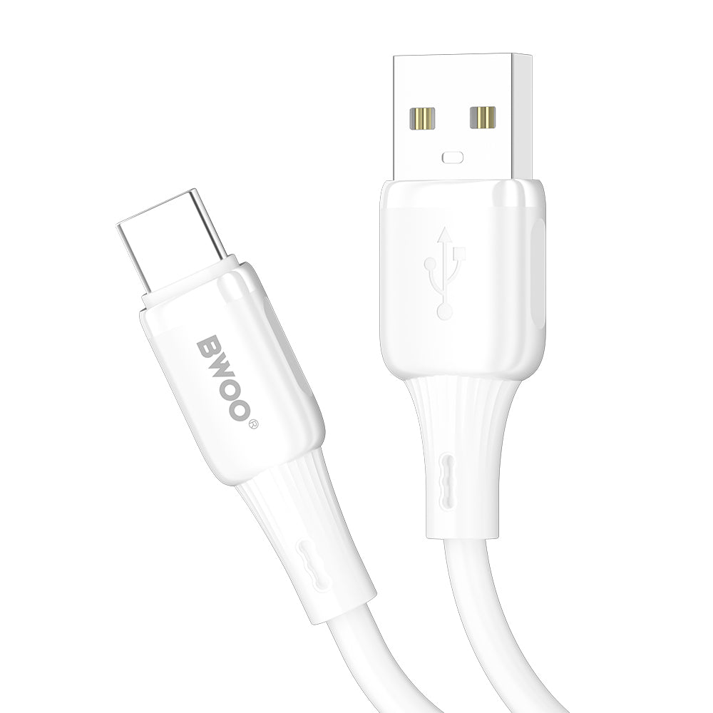 BWOO 3A silicone cable X329C USB - USB-C 1m white