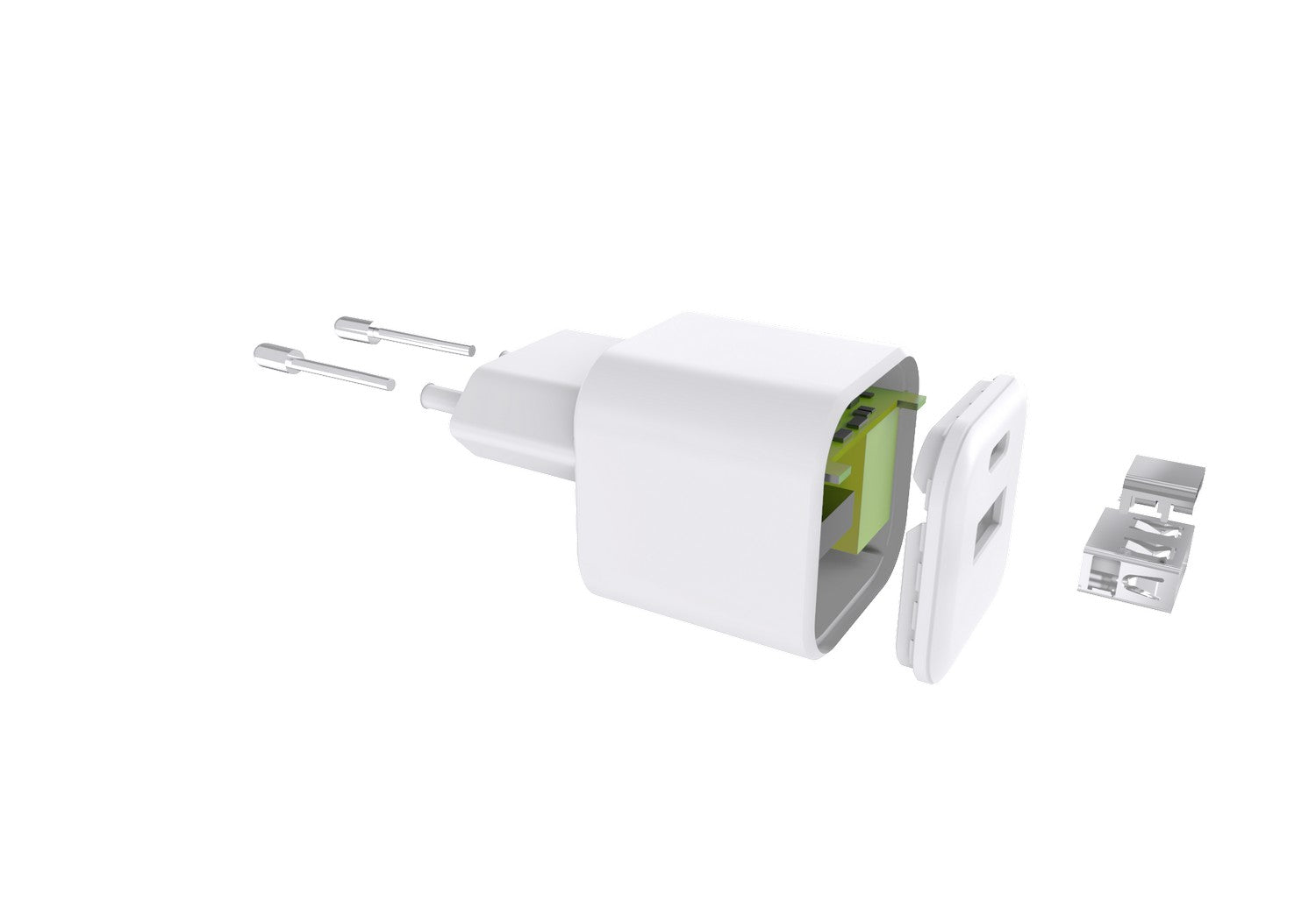 Setty wall charger USB-A + USB-C 20W LSGaN-AC-200 white