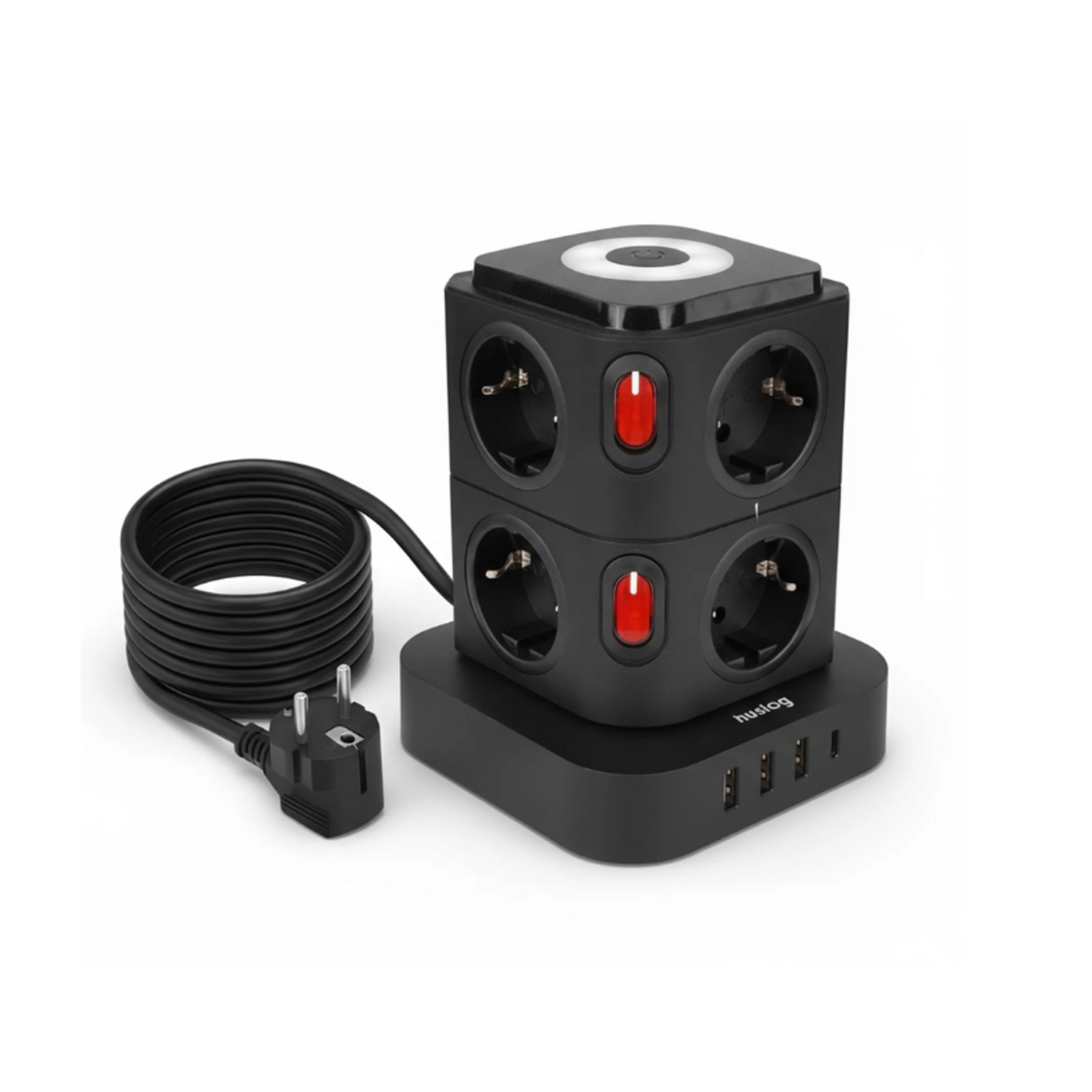 Huslog Vertical power strip with LED
