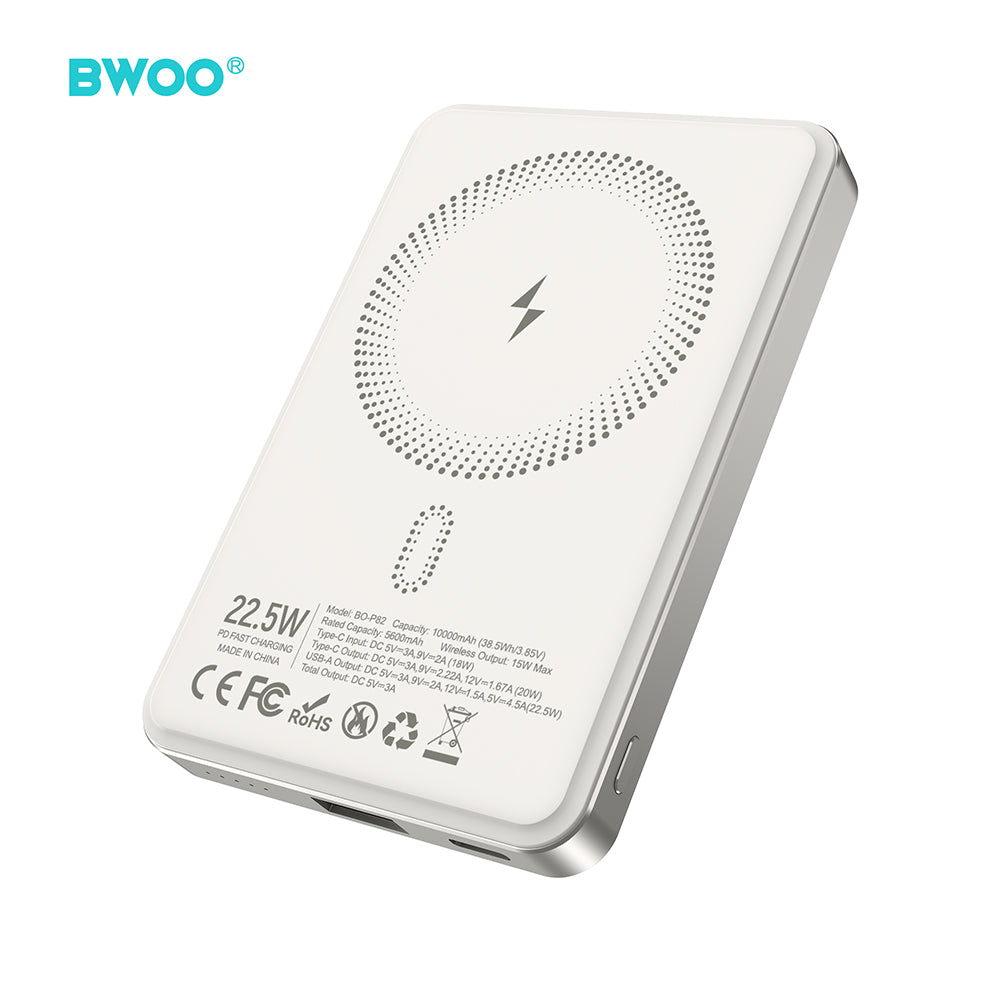 Chargeur BWOO P82 BO 10000mAh 15W sans fil magnétique gris