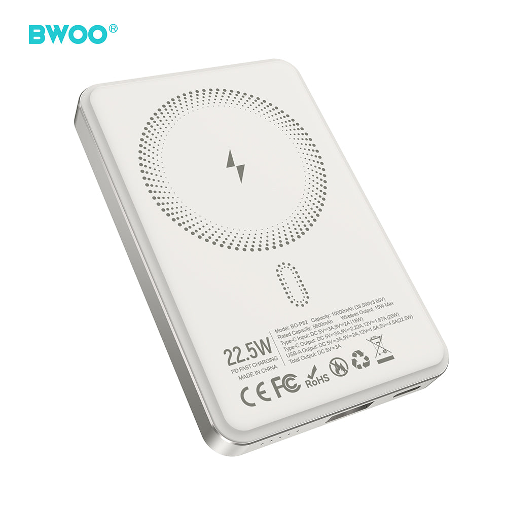 Chargeur BWOO P82 BO 10000mAh 15W sans fil magnétique gris