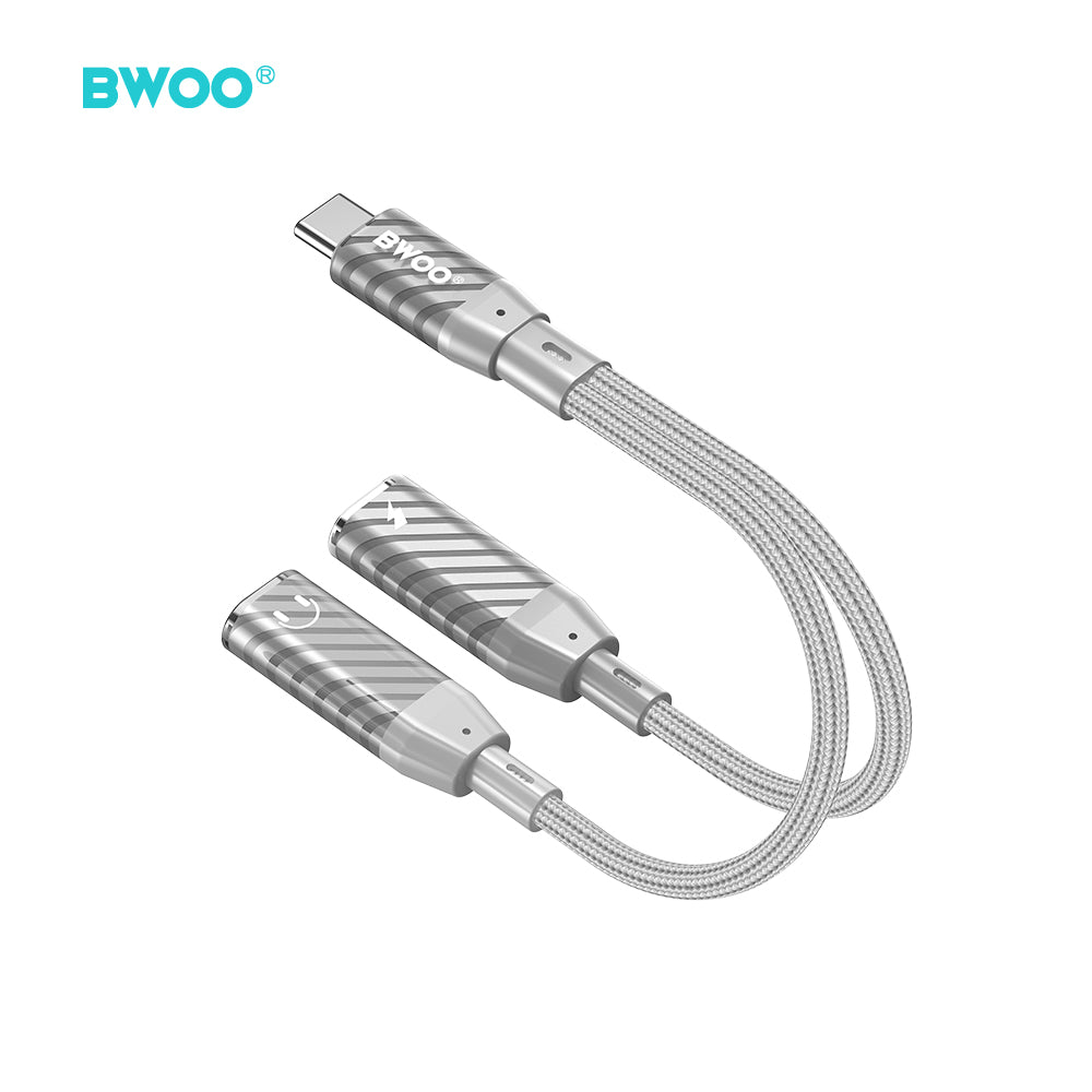 BWOO BZ68 2 in 1 Adapter USB C - 2 x USB C ports grey