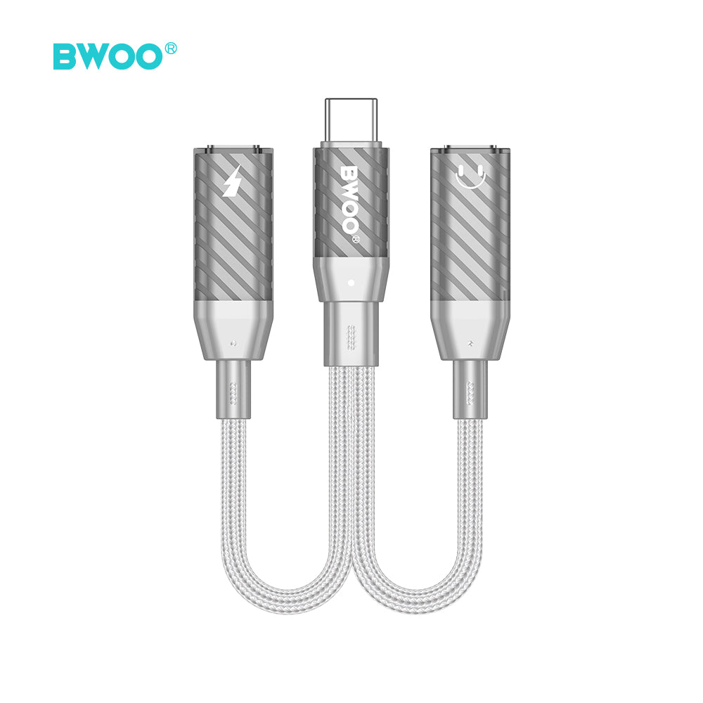 BWOO BZ68 2 in 1 Adapter USB C - 2 x USB C ports grey