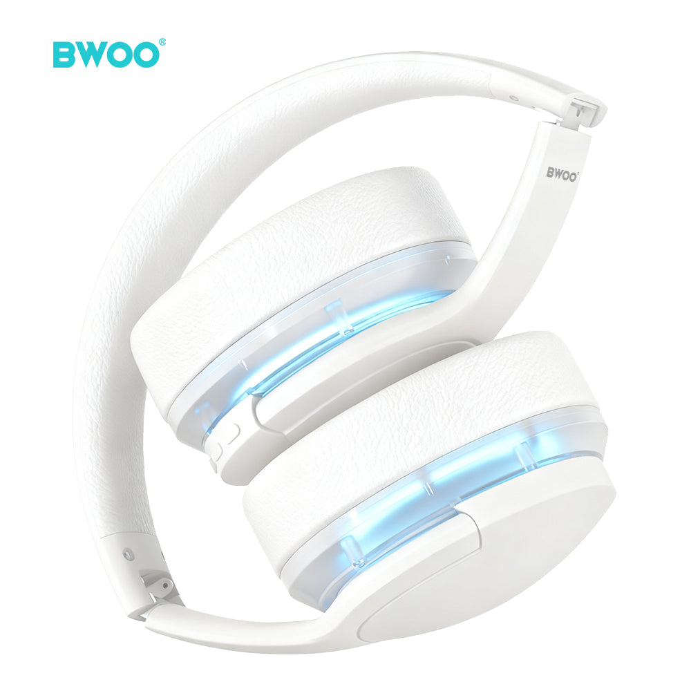 Casque sans fil BWOO BW587 — Réduction de bruit active, 10h autonomie, blanc