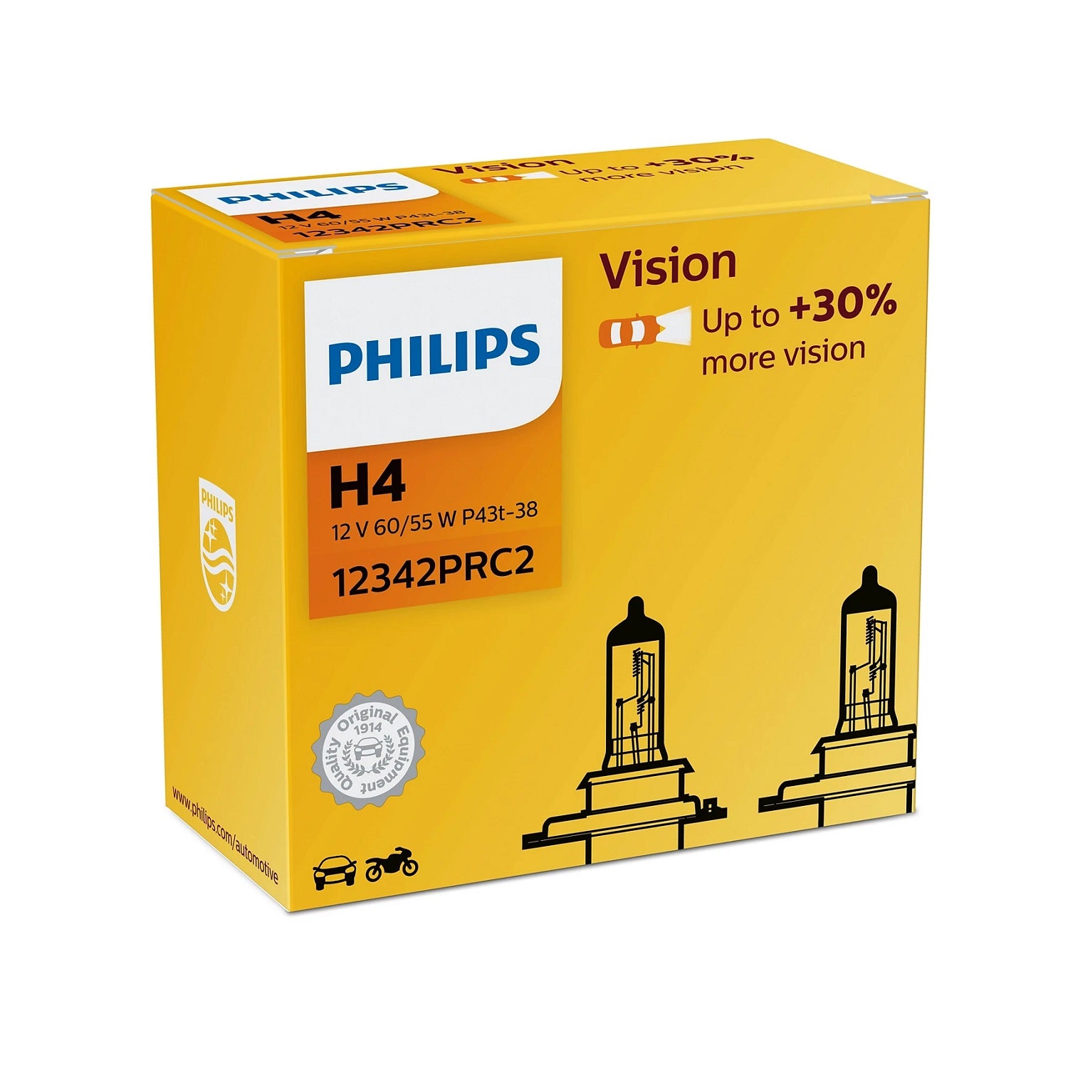Philips H4 Vision Car Bulb 2pcs 12V 60/55W 12342PRC2