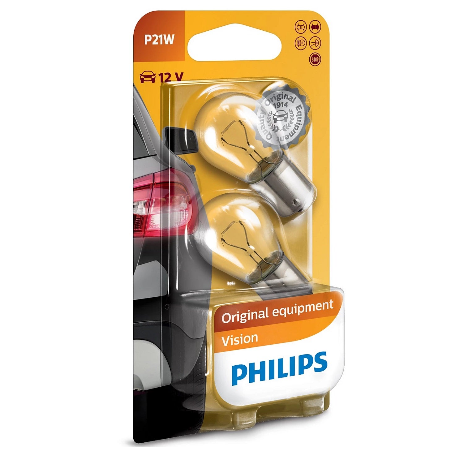 Philips Car Bulb P21W 2pcs 12V 21W 12498B2