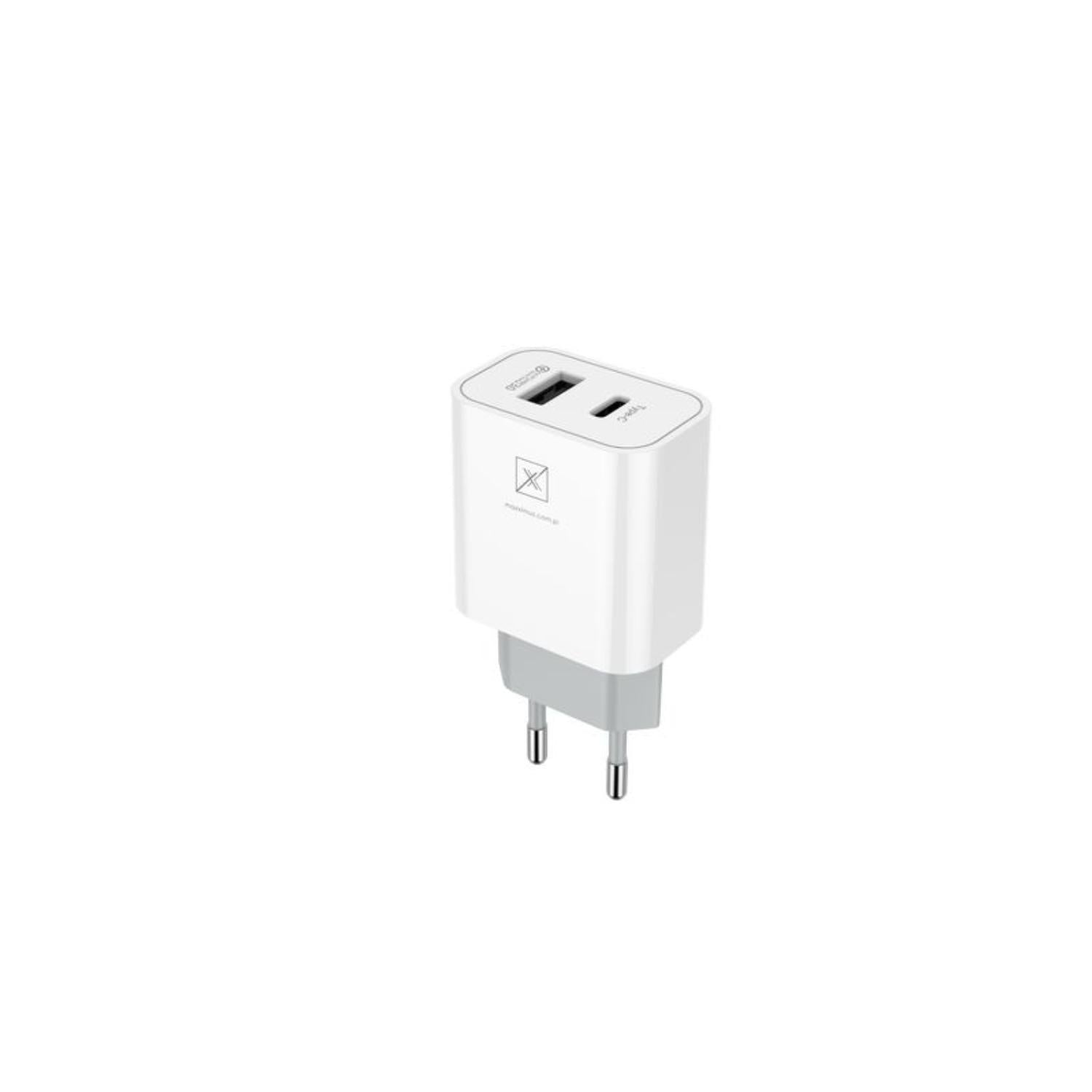 Łaowarka Sieciowa MX ALFA 20W PD+QC, USB-A+C biała TTT
