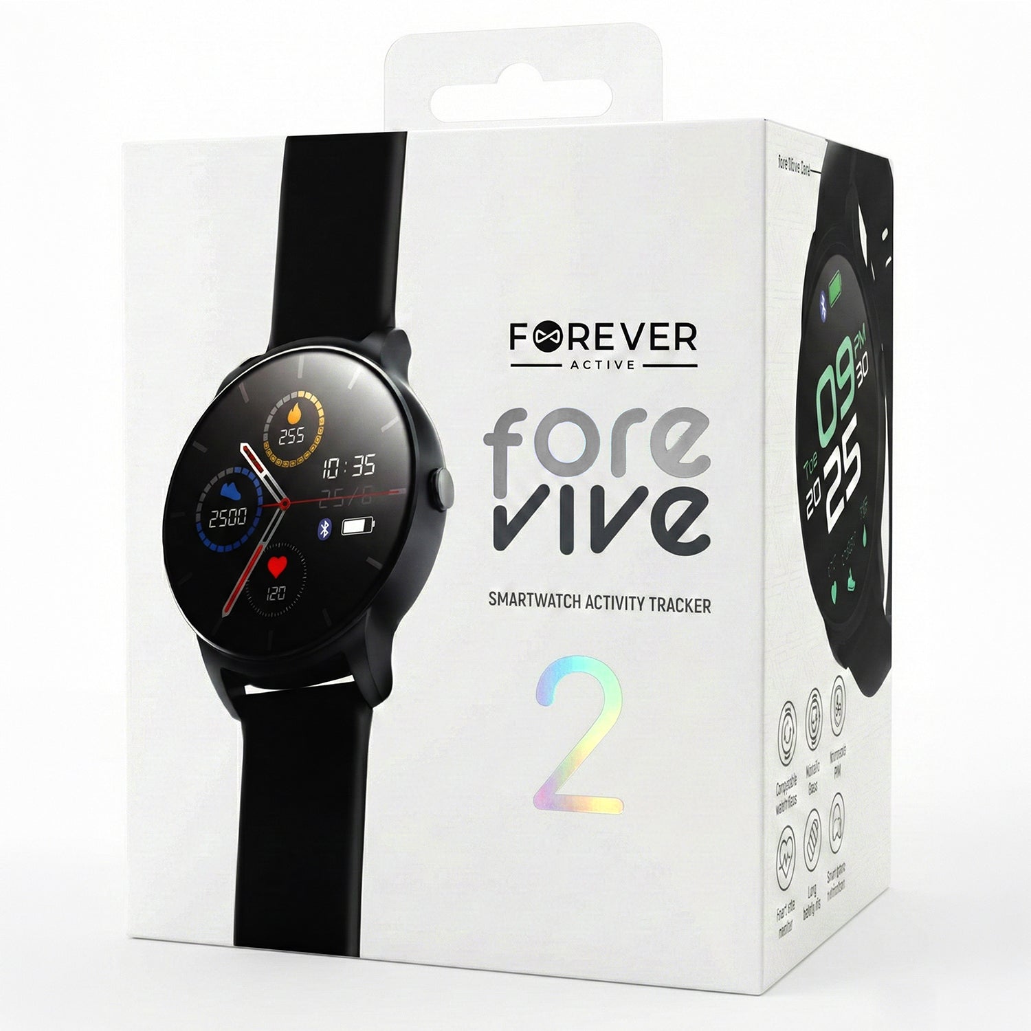 Forever smartwatch ForeVive 2 SB-330 black with bluetooth speaker 3W