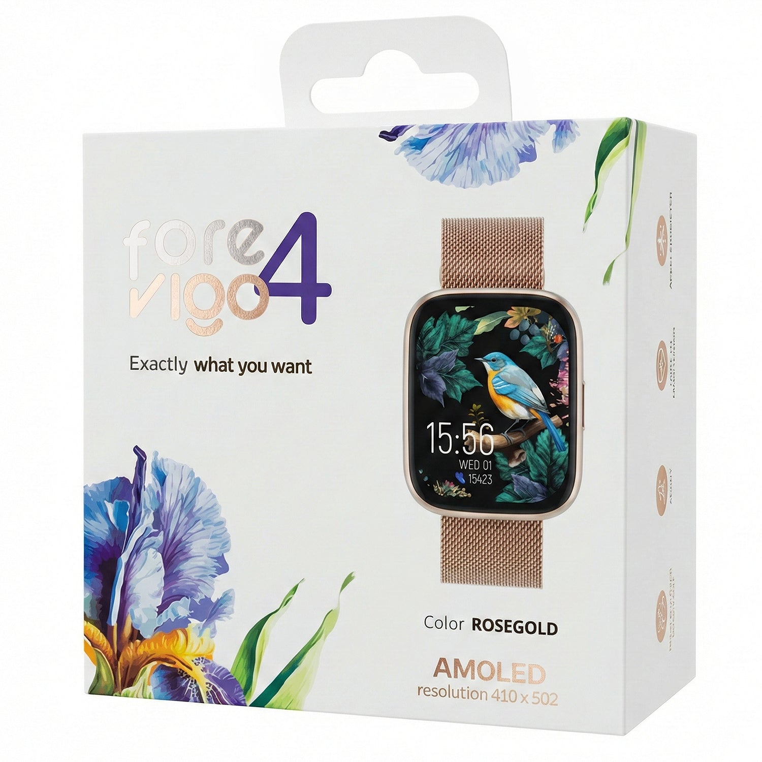 Forever smartwatch SW-330 ForeVigo 4 with charms rose gold