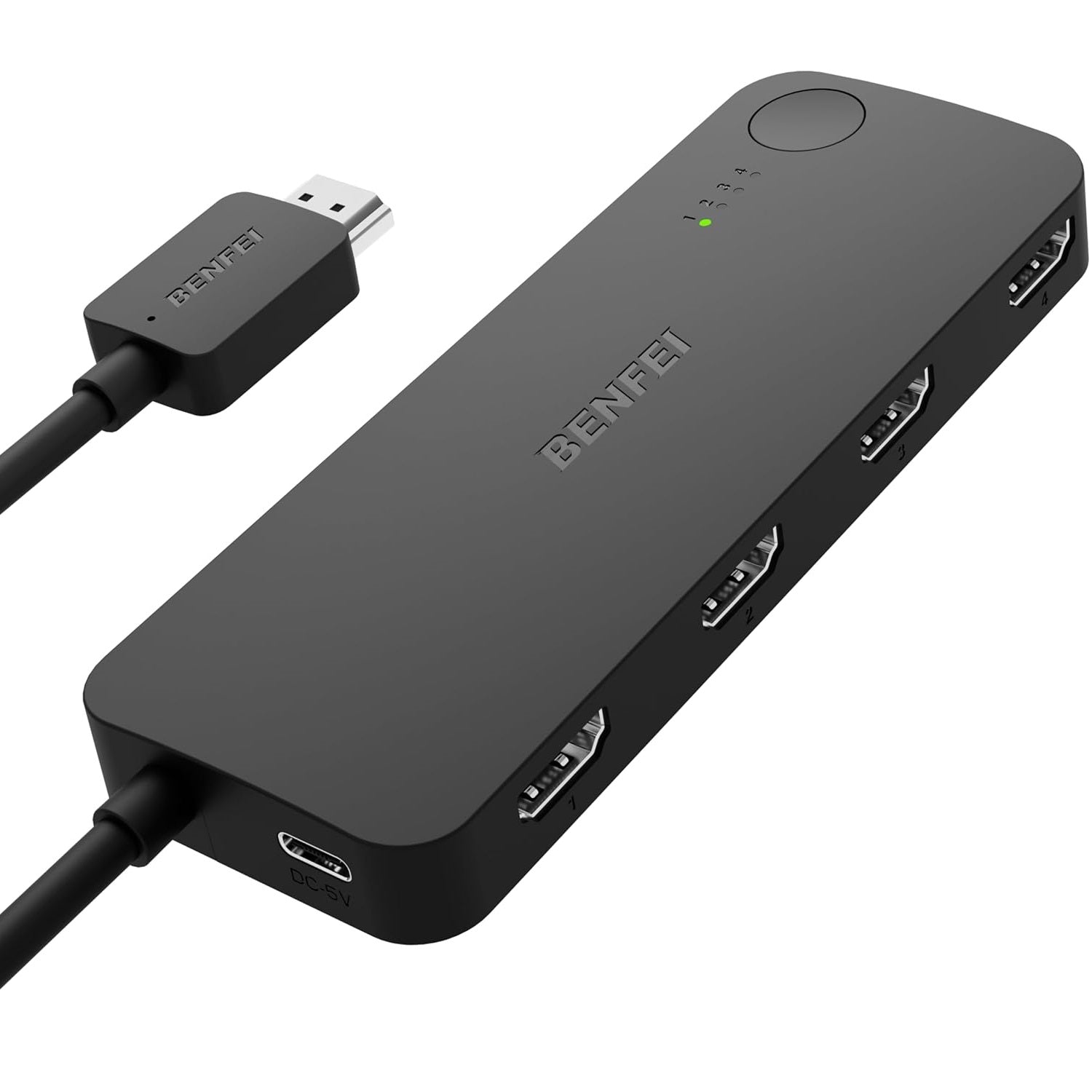 BENFEI switch HDMI 4 port 4K 60Hz 2K 144Hz HDCP 2.3 black