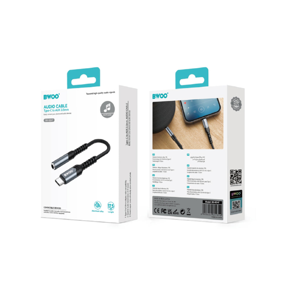 BWOO Adapter AUX 3.5mm - USB-C Black BZ47