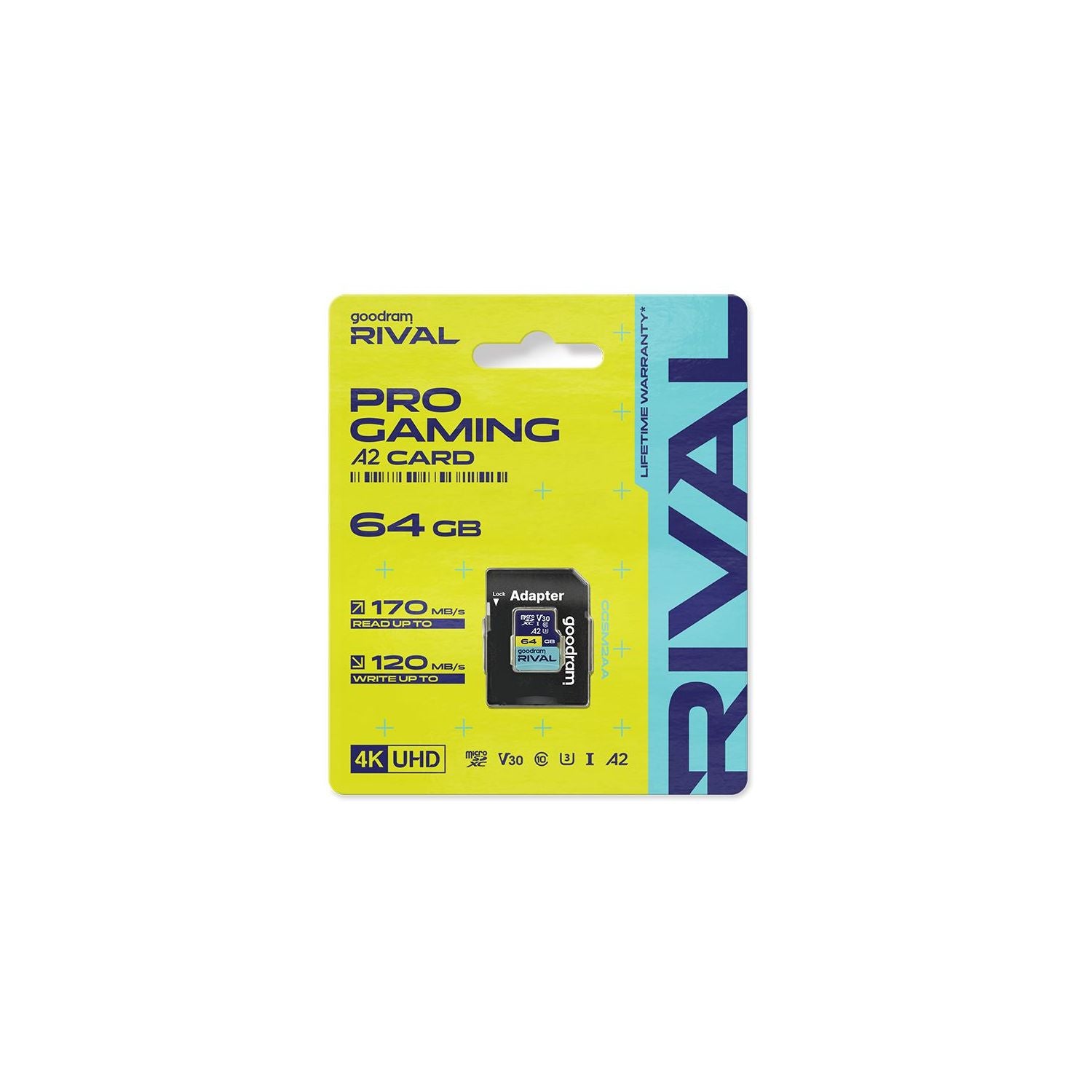 Goodram memory card Rival M2AA Micro SDXC 64GB UHS-I U3 A2 V30 170 / 120 MB/s