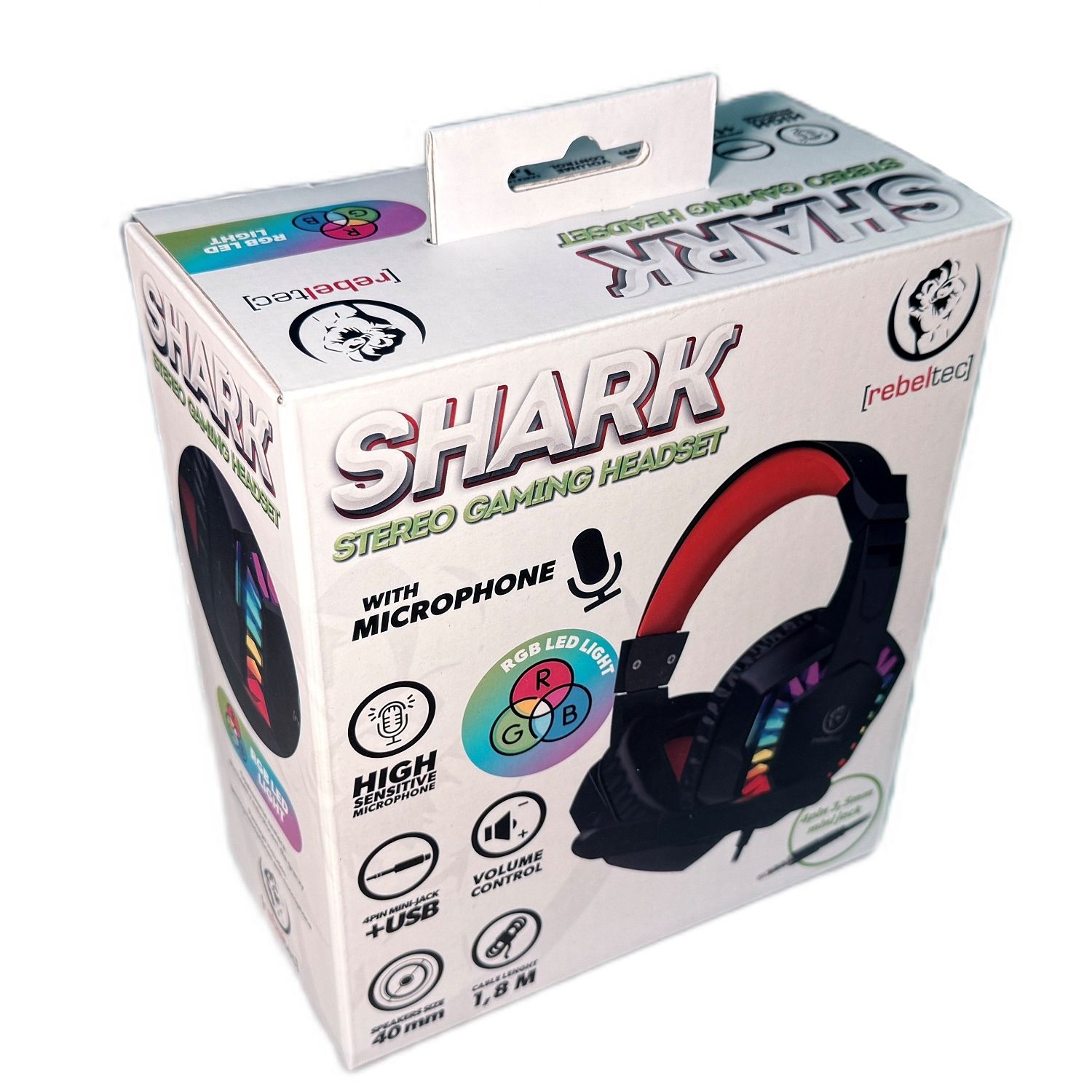 Rebeltec gaming headset SHARK jack usb