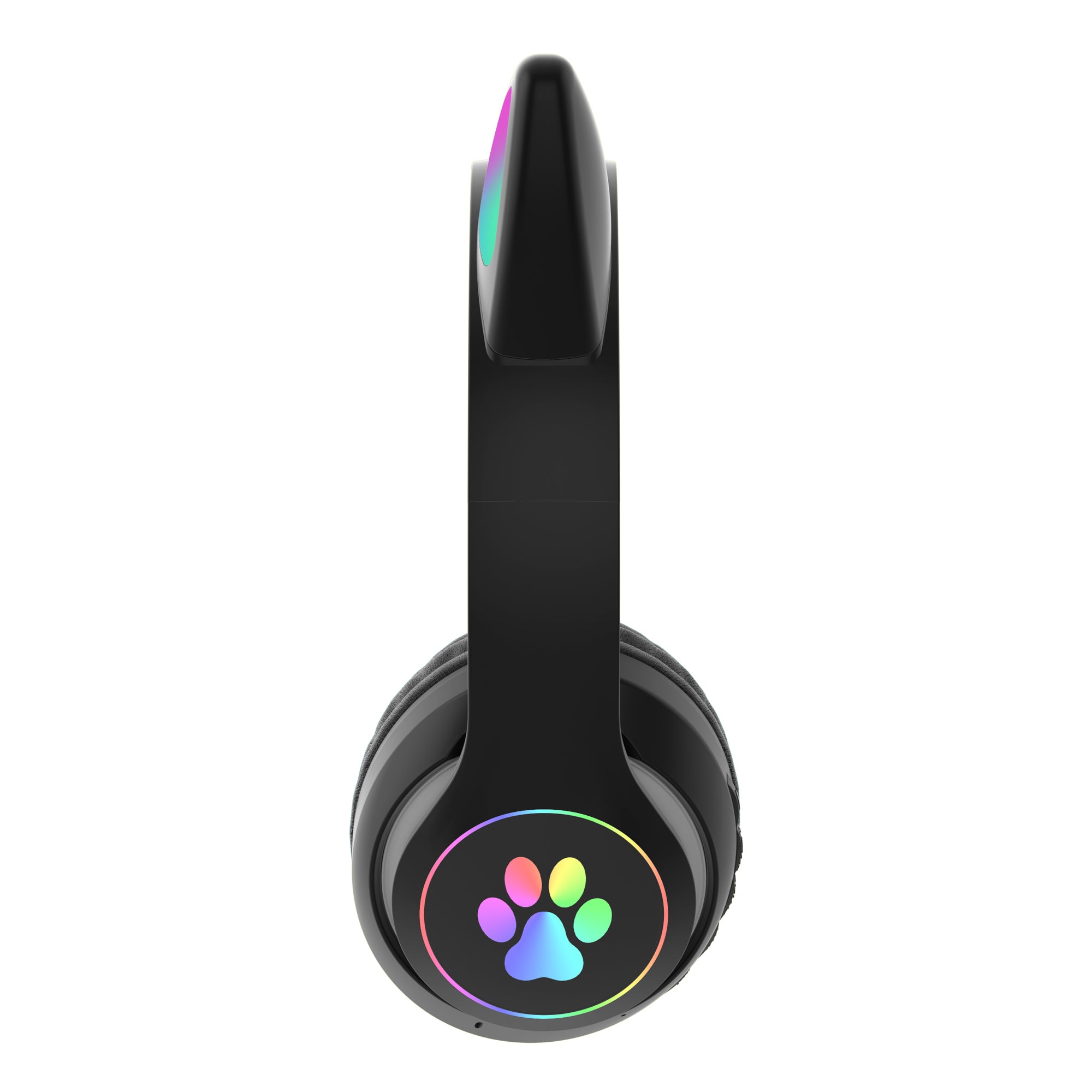 SŁUCHAWKI DLA DZIECI BLUETOOTH LED / KOCIE USZY, BLACK / CZARNY