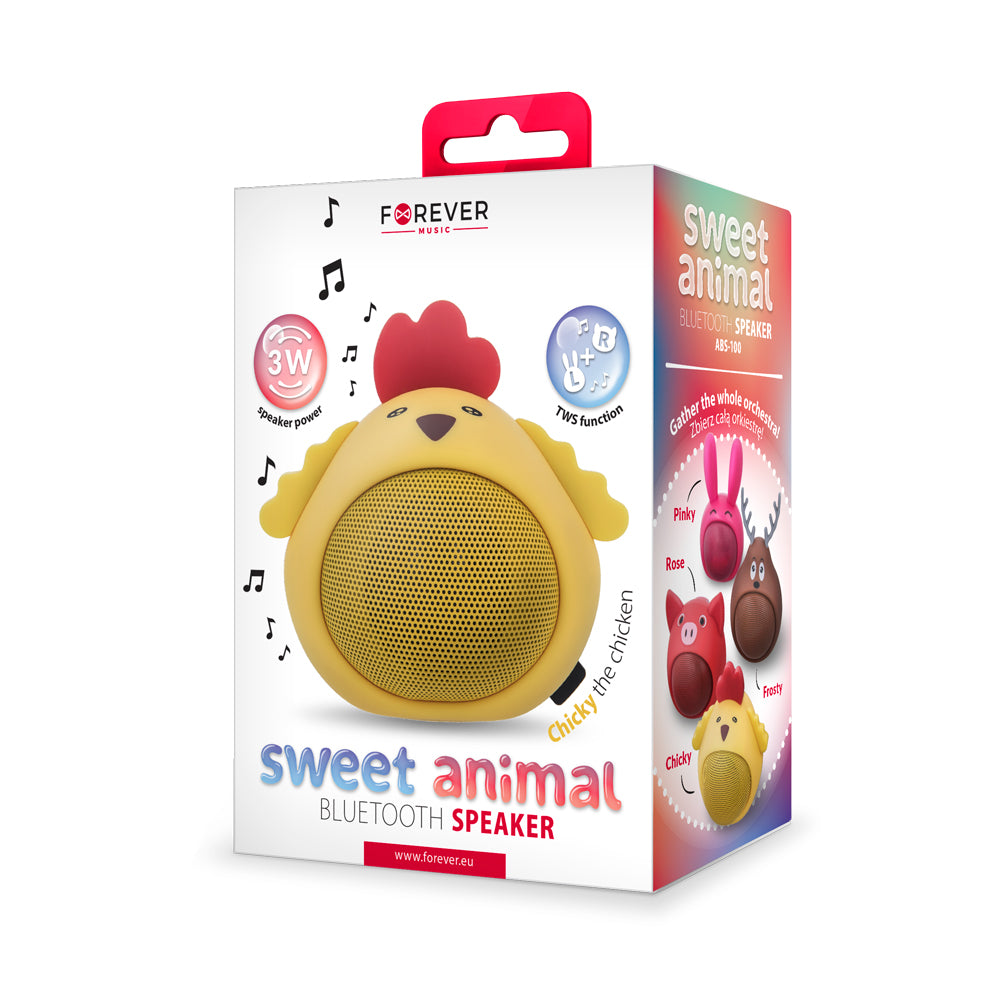 Forever Bluetooth speaker Sweet Animal Chicken Chicky yellow ABS-100