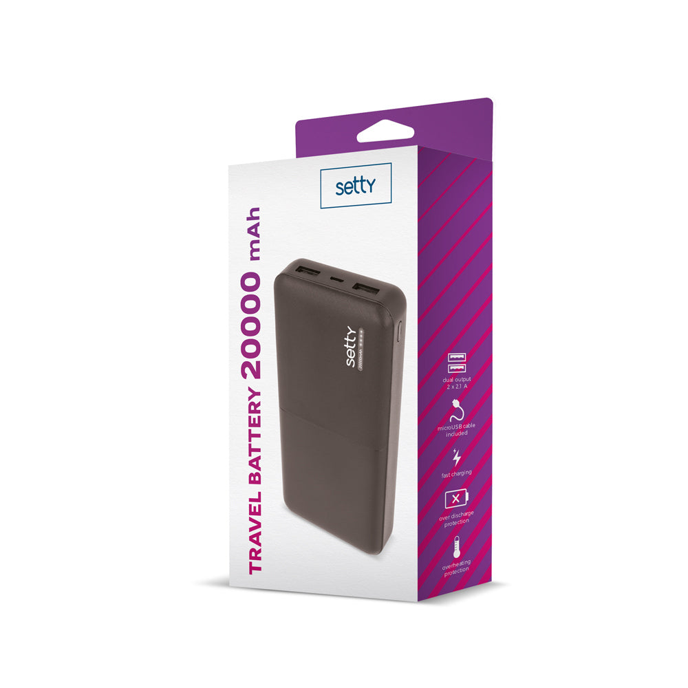 Chargeur portable Setty SPB-20 20000 mAh noir