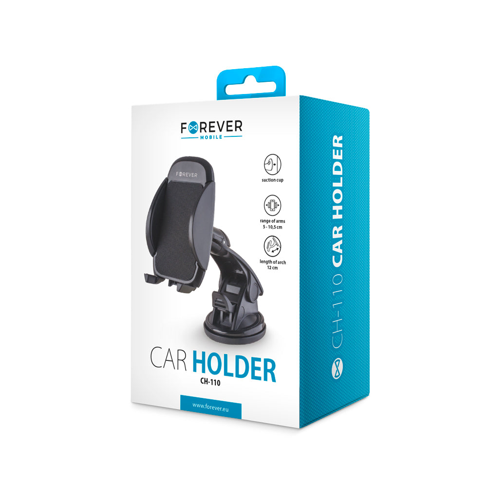 Support voiture Forever CH-110 pour pare-brise — ventouse universelle noir