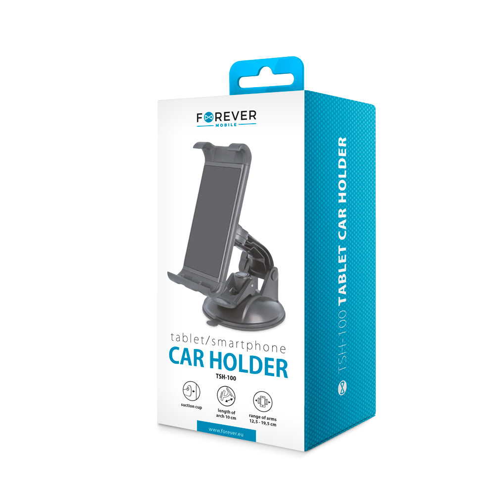 Support voiture universel Forever TSH-100 noir — ventouse, 12,5-19 cm