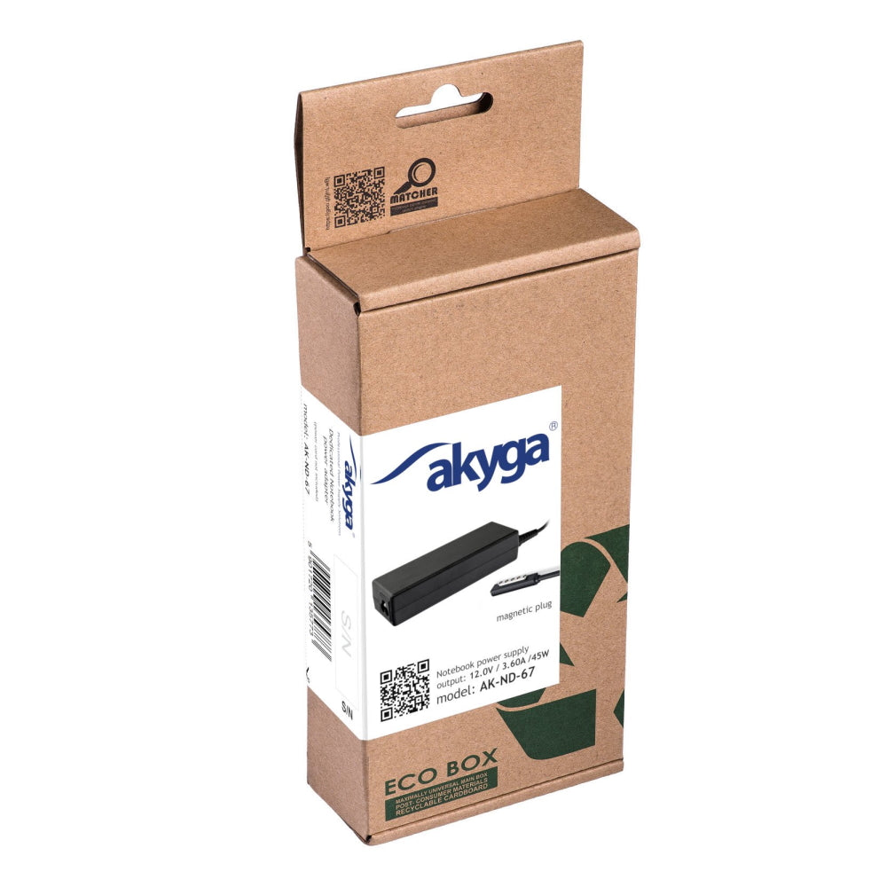 Akyga power supply AK-ND-67 12.0V / 3.60A 45W Magnetic Surface plug Surface PRO 2 1.2m