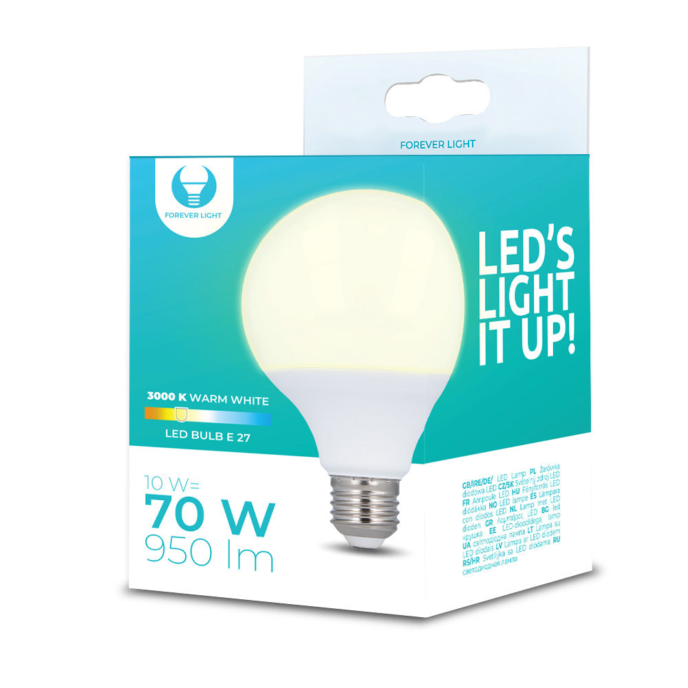 Ampoule LED E27 G95 10W 230V 3000K 950lm Forever Light