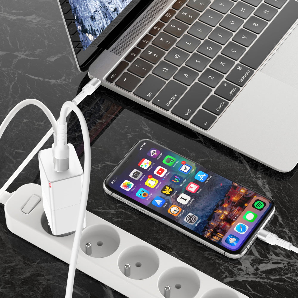 Forever Core High Power cable USB - USB-C 2,0 m white 100W for GaN