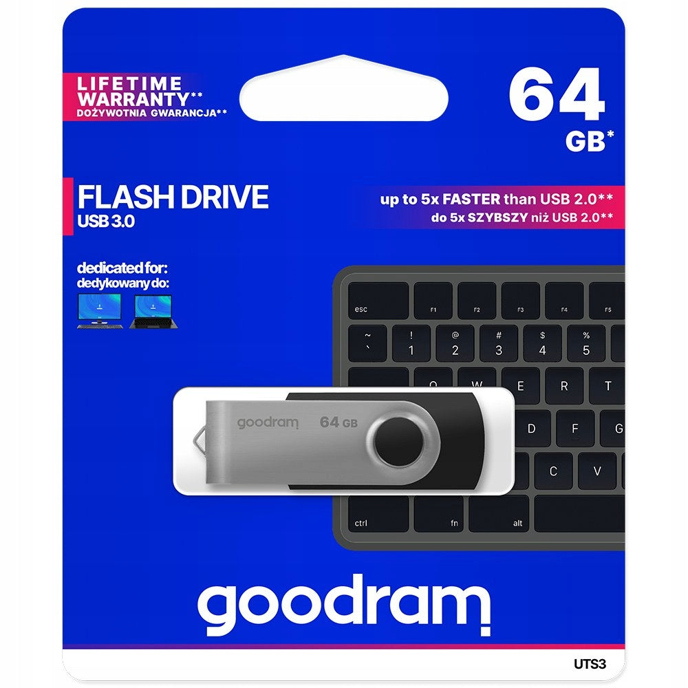 Clé USB Goodram Twister 64GB USB 3.0 noir