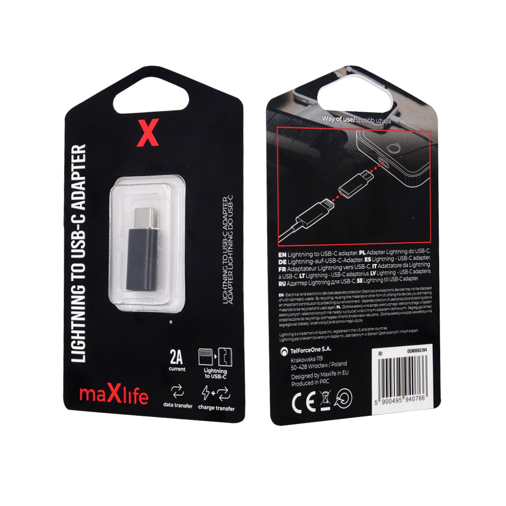 Maxlife Lightning to USB-C adapter