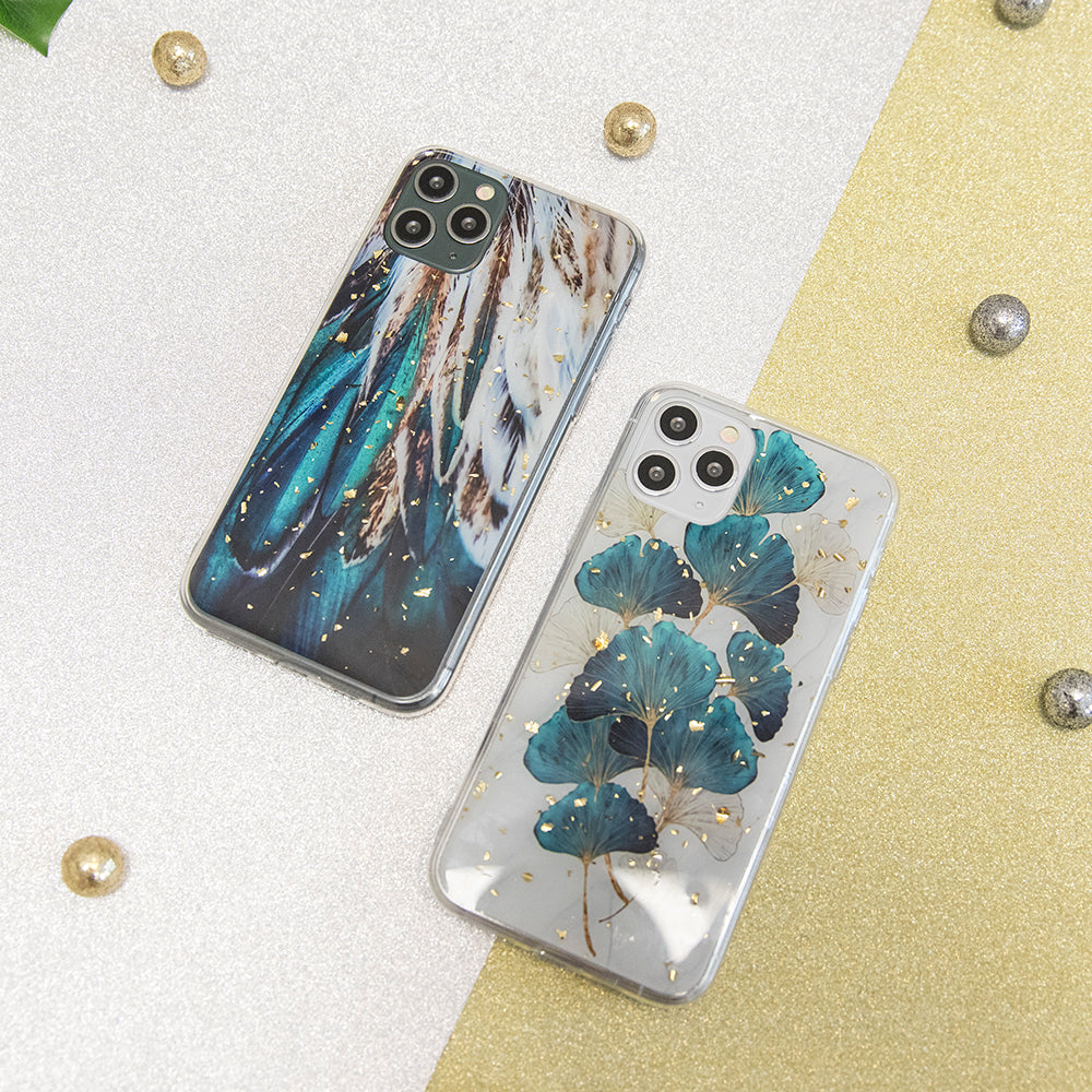 Gold Glam case for Samsung Galaxy S21 leaves