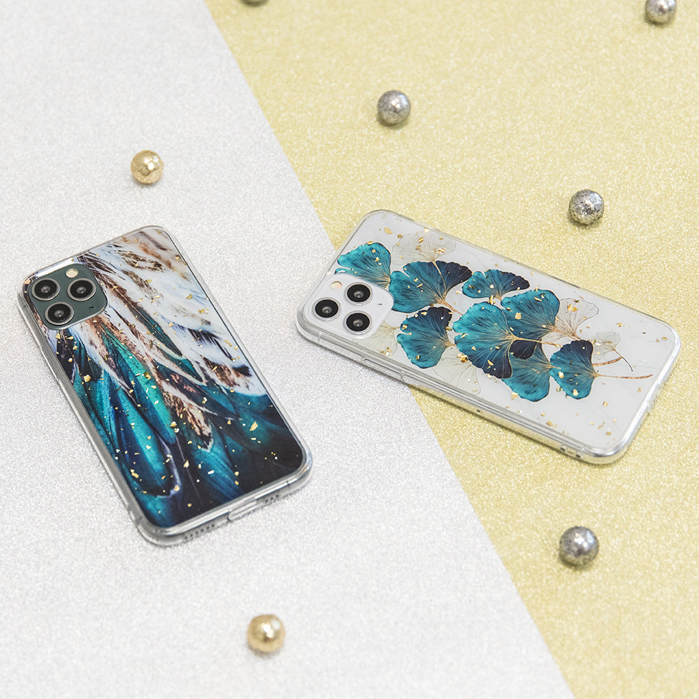 Gold Glam case for Samsung Galaxy S21 leaves