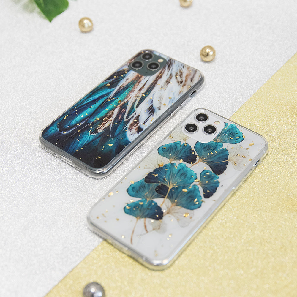 Gold Glam case for Samsung Galaxy S21 leaves