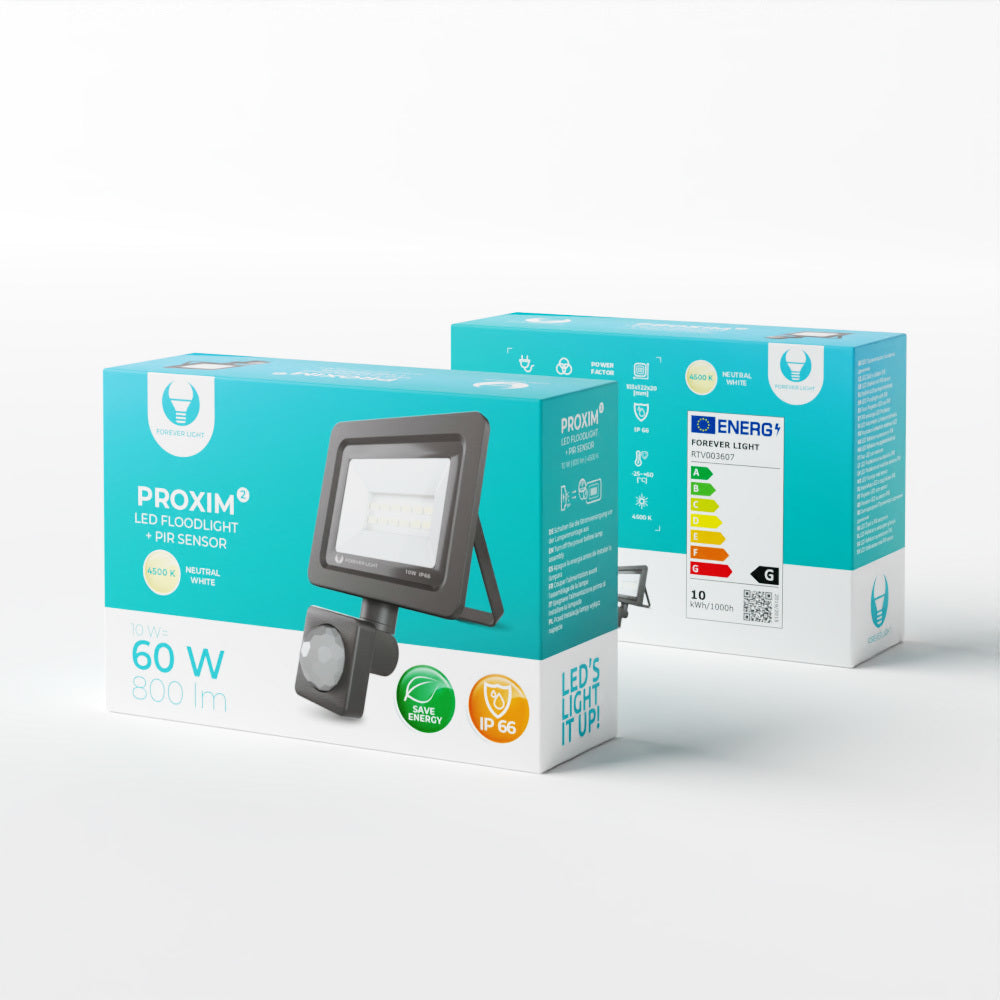 Projecteur LED PROXIM II 10W 4500K PIR IP66