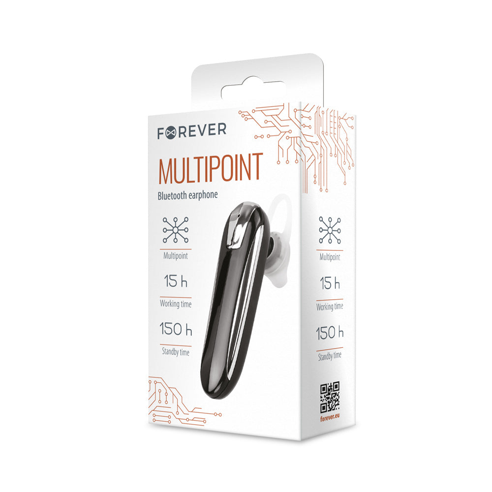 Écouteurs Bluetooth Forever FBE-01 noir — Autonomie 15h
