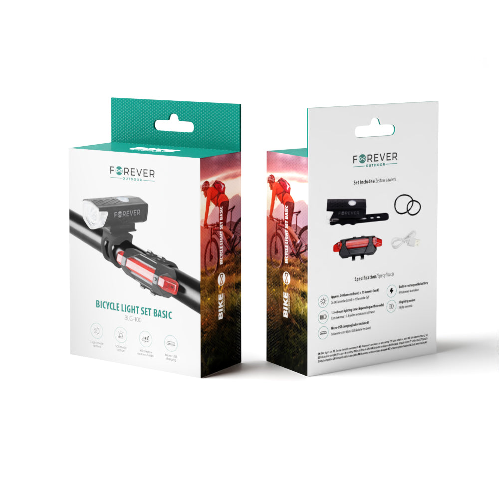 Bicycle light set Basic BLG-100 Forever Outdoor