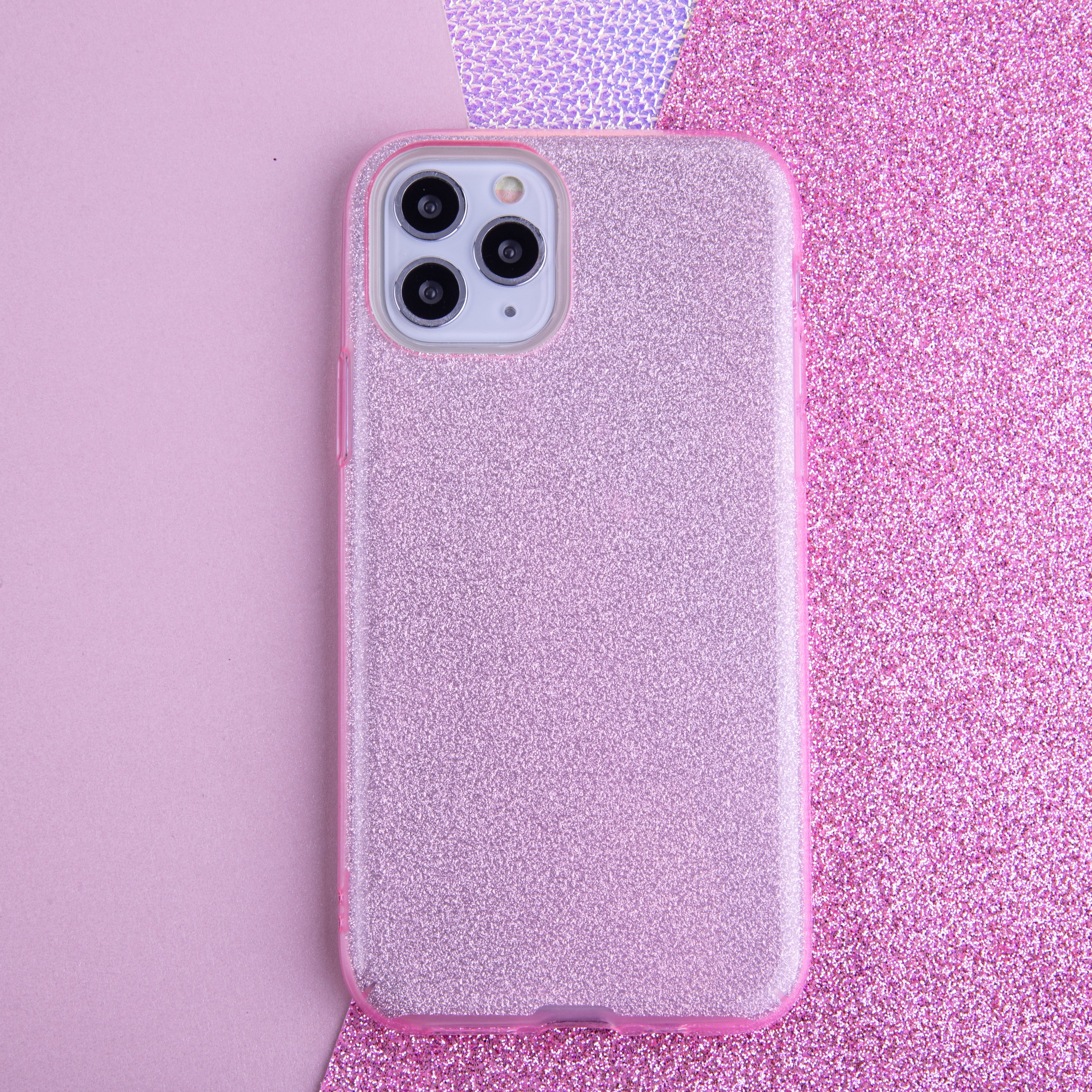 Glitter 3in1 case for Xiaomi Redmi Note 9 pink