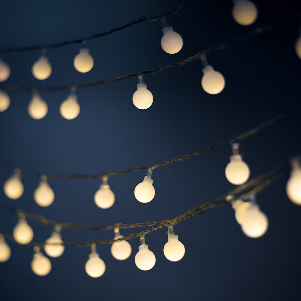 String Light Solar LED FROSTED BALLS SFB61 6,5m 30 balls warm white Forever Light