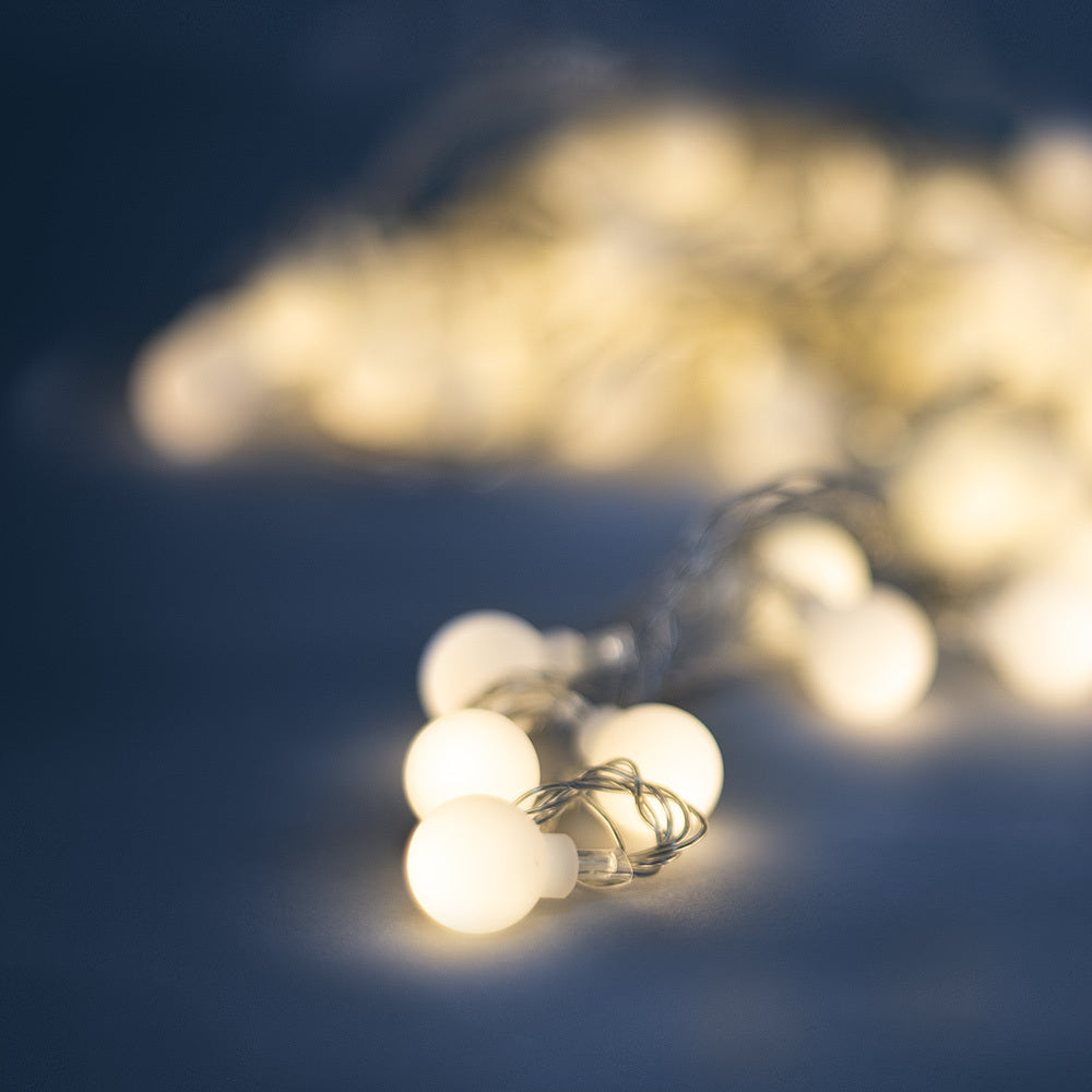 String Light Solar LED FROSTED BALLS SFB61 6,5m 30 balls warm white Forever Light