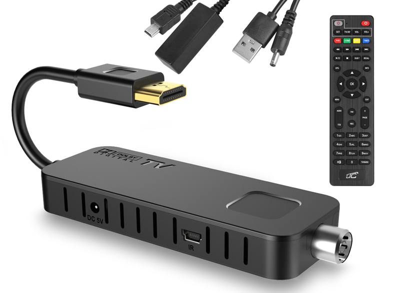 PS Tuner DVB-T-2 LTC TV naziemnej HD205M z pilotem programowalnym H.265, MIN
