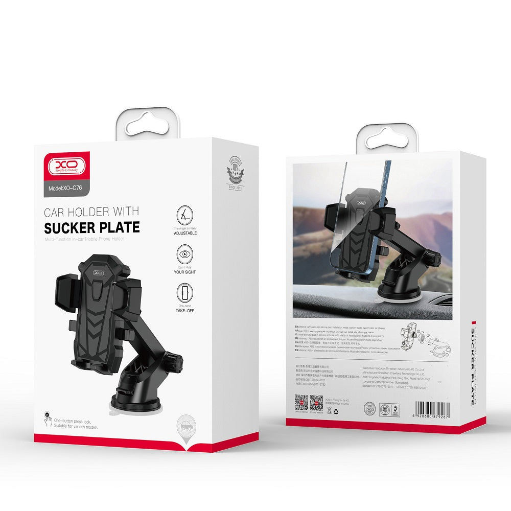 Support voiture XO C76 avec ventouse — noir