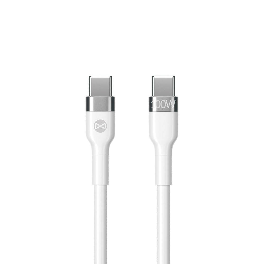 Câble USB-C Forever Flexible 2,0 m 100W blanc — Charge rapide et transfert de données