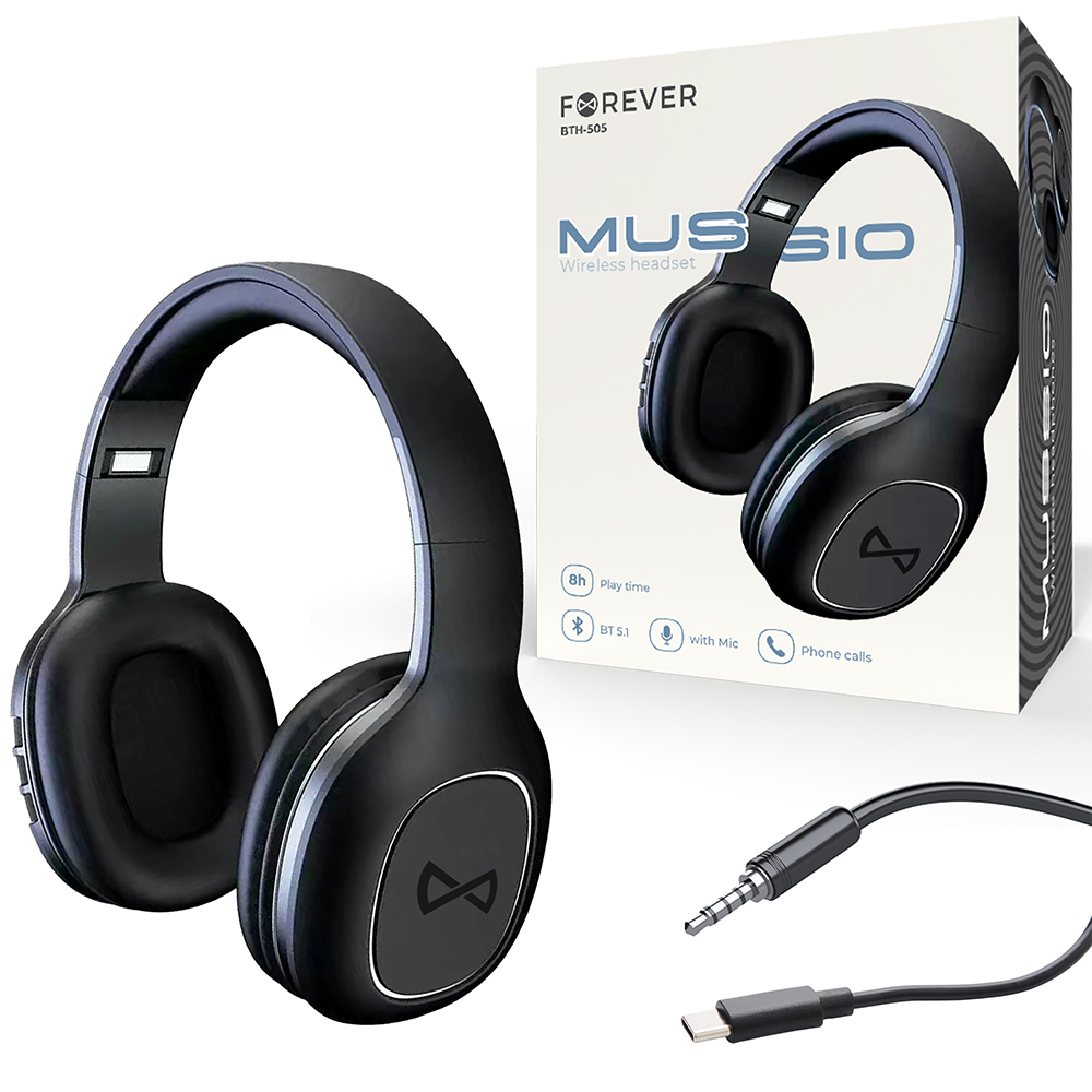 Casque Bluetooth Forever BTH-505 — Sans fil, 8h autonomie