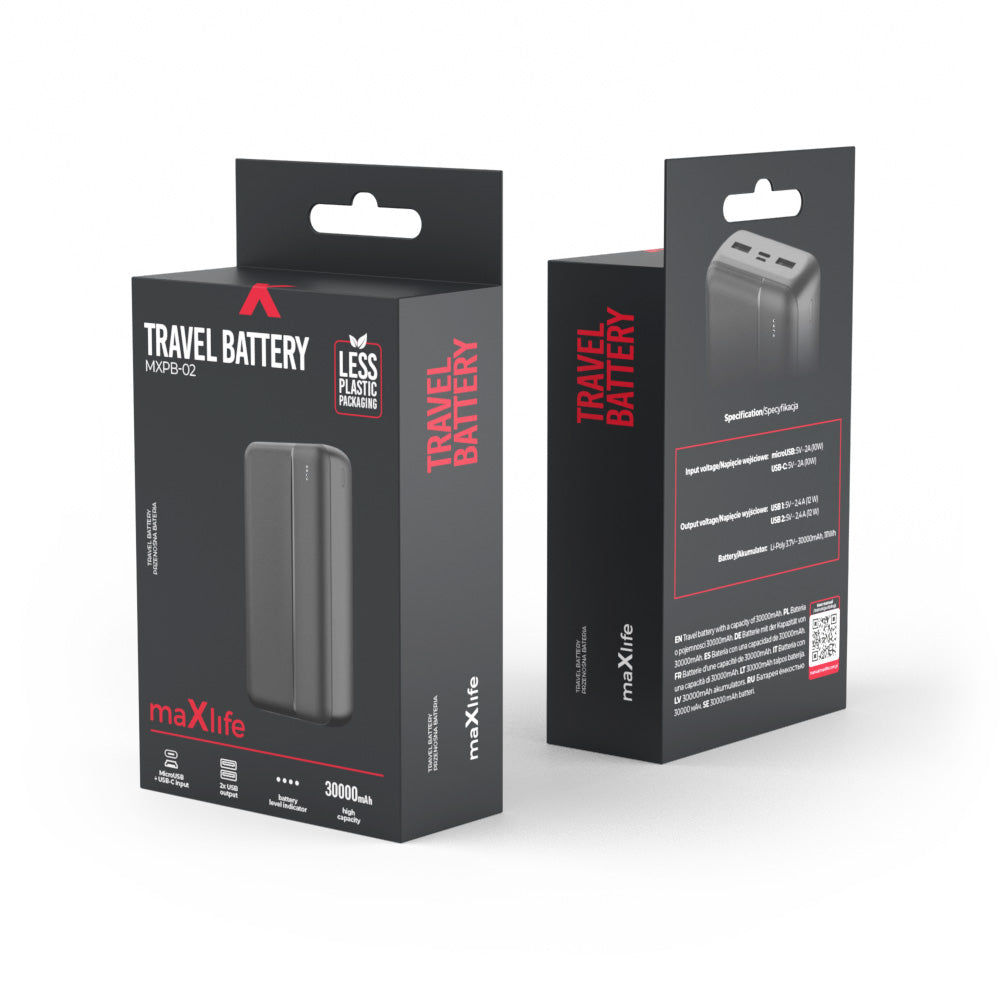 Chargeur Maxlife MXPB-02 30000 mAh noir