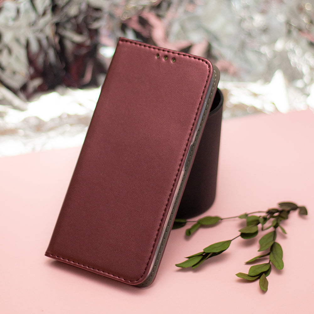 Smart Magnetic case for Samsung Galaxy S25 Edge burgundy