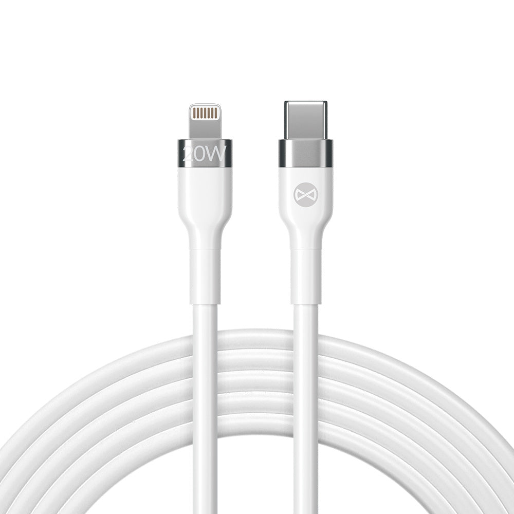Câble USB-C vers Lightning Forever Flexible 1m 20W blanc
